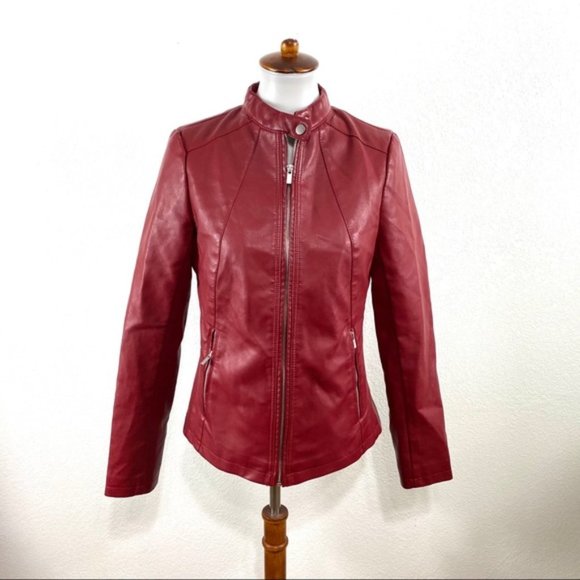 ana red leather jacket